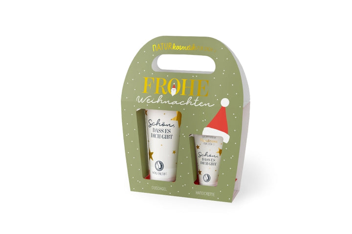Duschgel und Handcreme mit Spruch