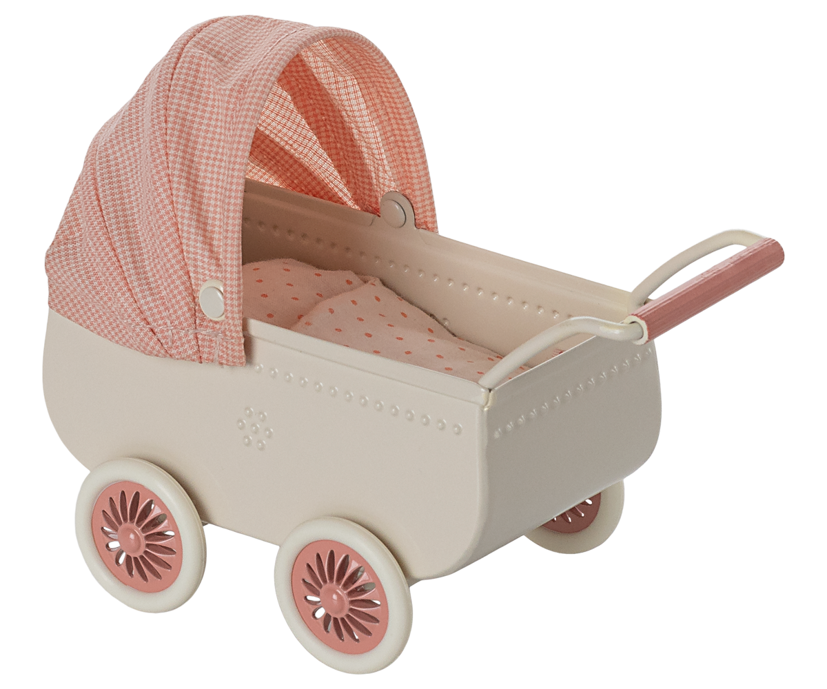 Kinderwagen mit Baby Maus Maileg