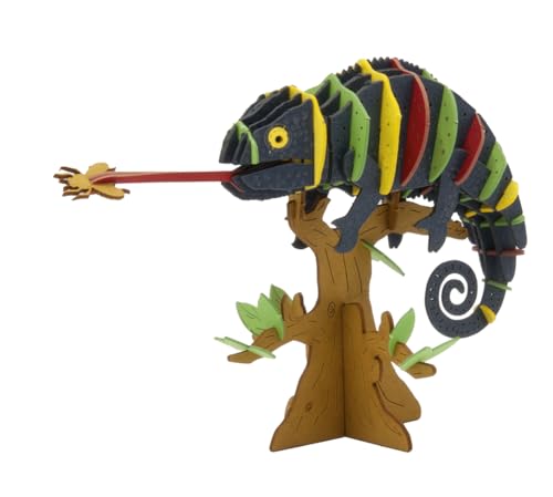 Chamäleon 3D-Papiermodel Fridolin